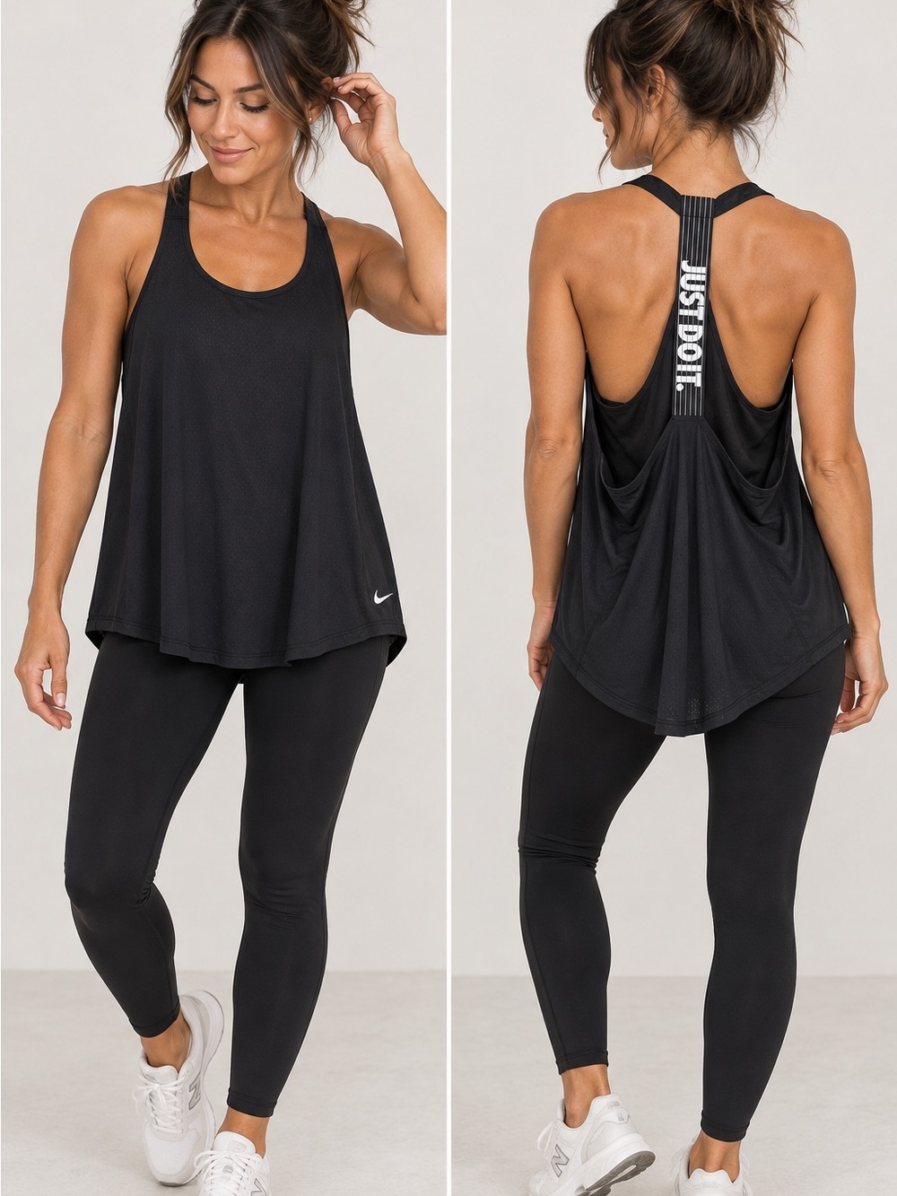Nike Women’s Black Mesh Drape Racerback Training Tank